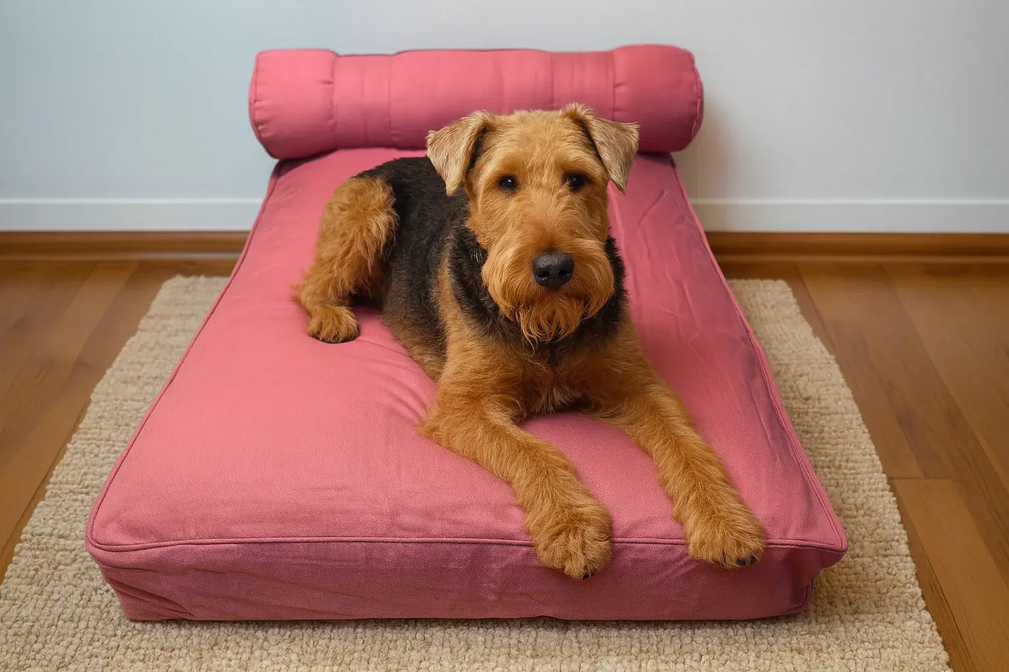 Medium Orthopedic Dog Bed with One Bolster - Eco Friendly & Non-Toxic
