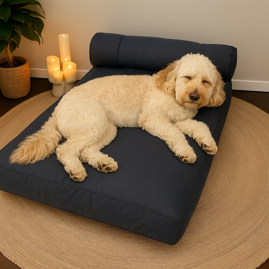 Medium Orthopedic Dog Bed with One Bolster Cushion - Eco Friendly & Non-Toxic