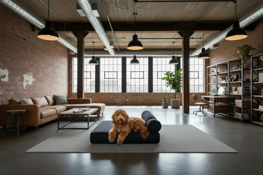 Medium Orthopedic Dog Bed with One Bolster - Eco Friendly & Non-Toxic