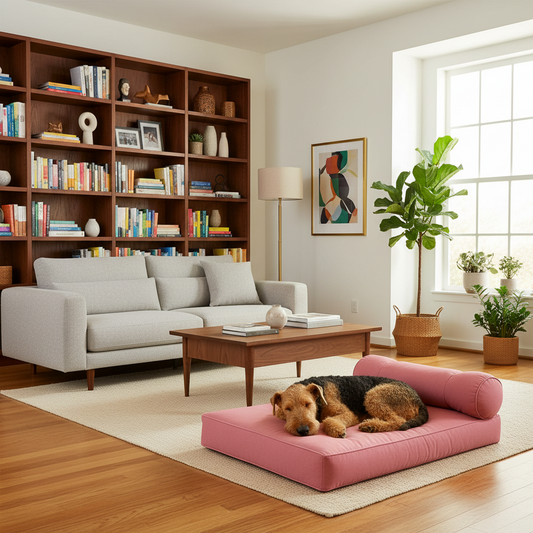 Medium Orthopedic Dog Bed with One Bolster - Eco Friendly & Non-Toxic