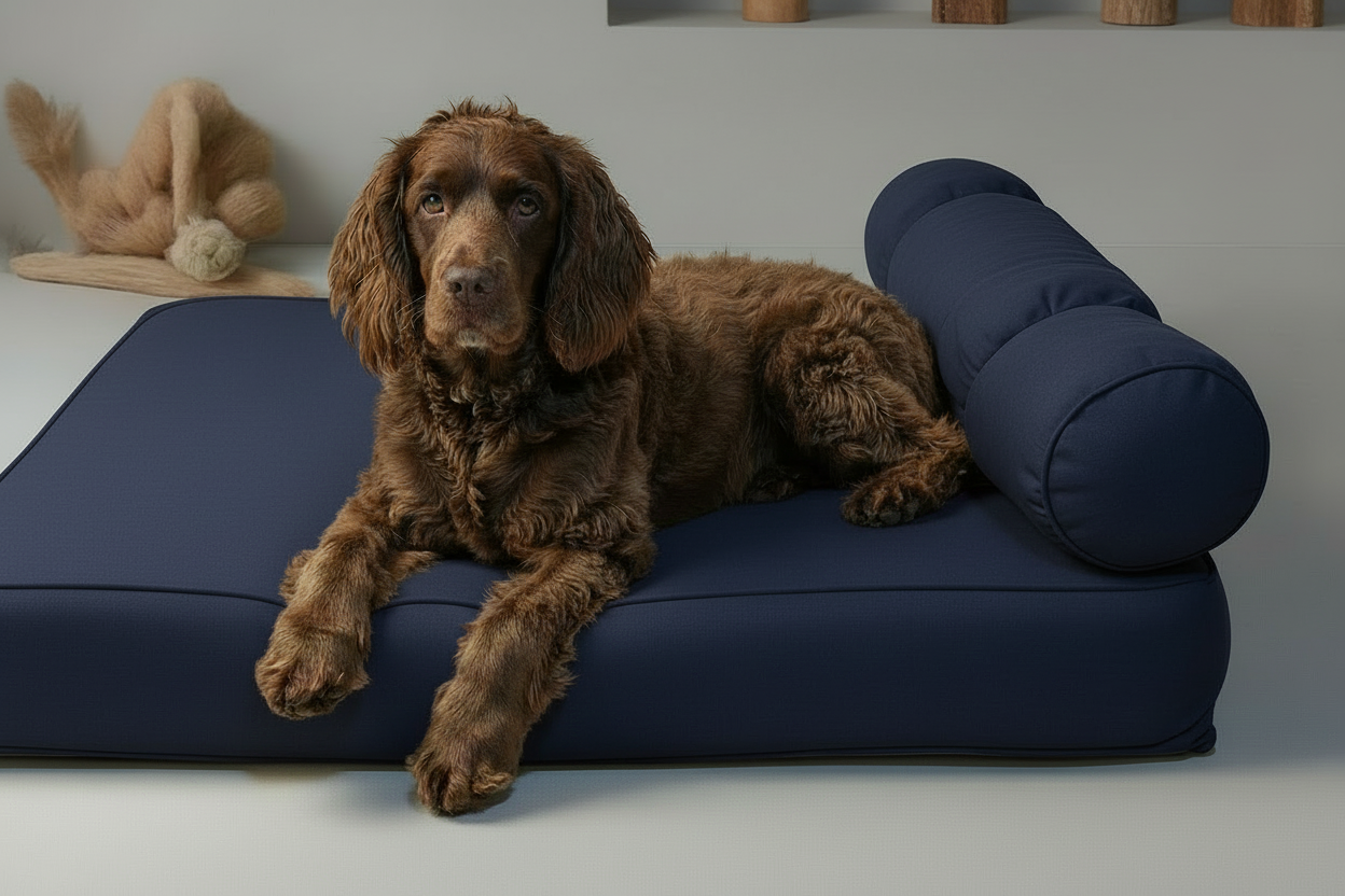 Medium Orthopedic Dog Bed with One Bolster Cushion - Eco Friendly & Non-Toxic