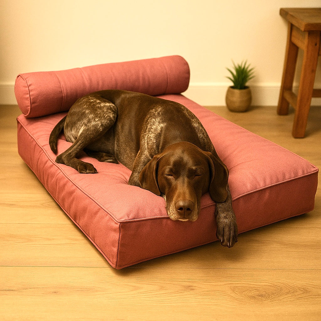 Large Eco Orthopedic Dog Couch Bed with One Bolster Cushion
