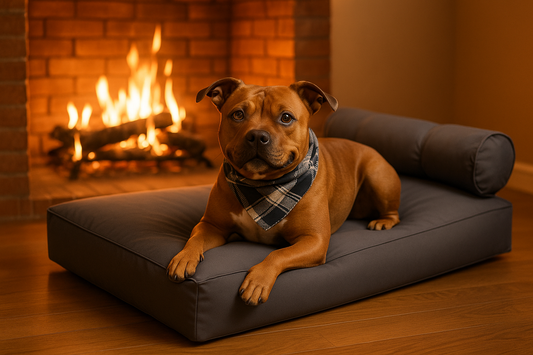 Medium Orthopedic Dog Bed with One Bolster - Eco Friendly & Non-Toxic