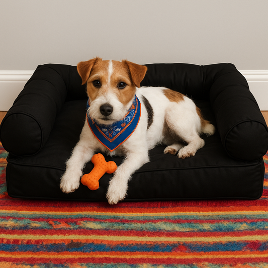 Small Orthopedic Dog Bed with Three Bolster Cushions - Eco Friendly & Non-Toxic