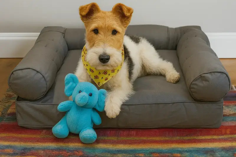 Medium Orthopedic Dog Bed with Three Bolster Cushion Charcoal Grey