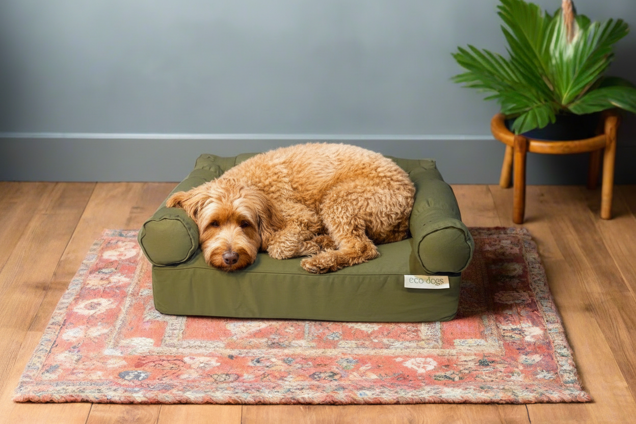Small Orthopedic Dog Bed with Three Bolster Cushions - Eco Friendly & Non-Toxic