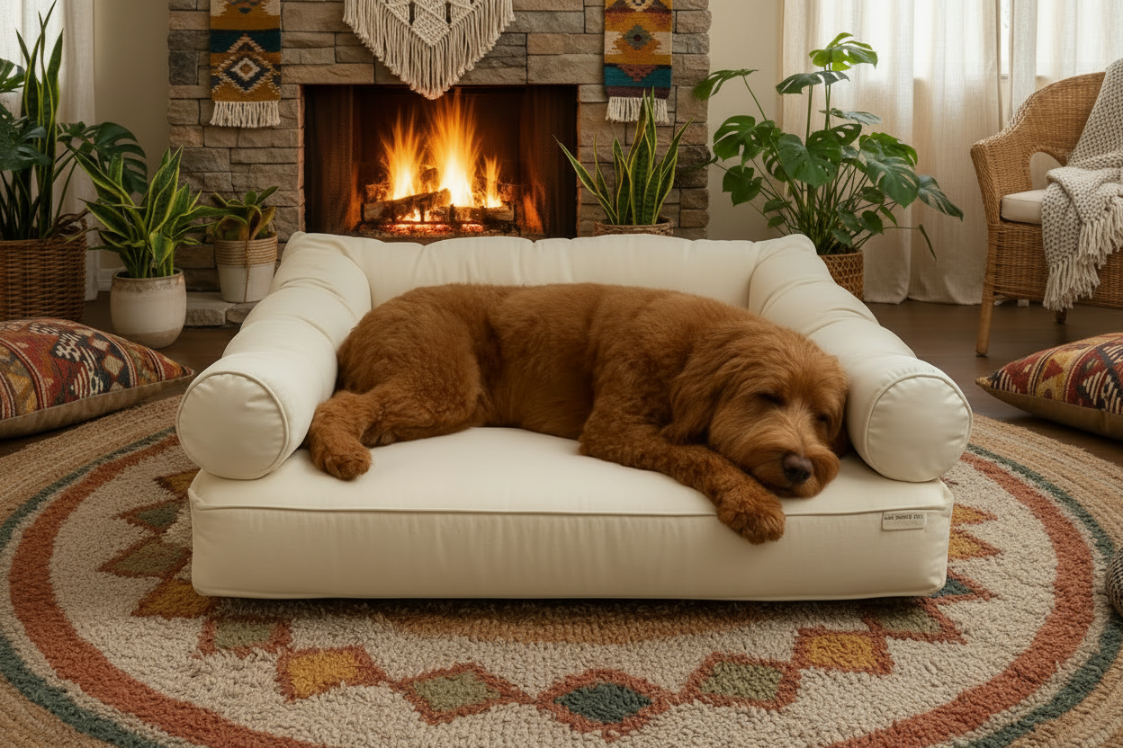 Medium Orthopedic Dog Bed with Three Bolster Cushions - Eco Friendly & Non-Toxic