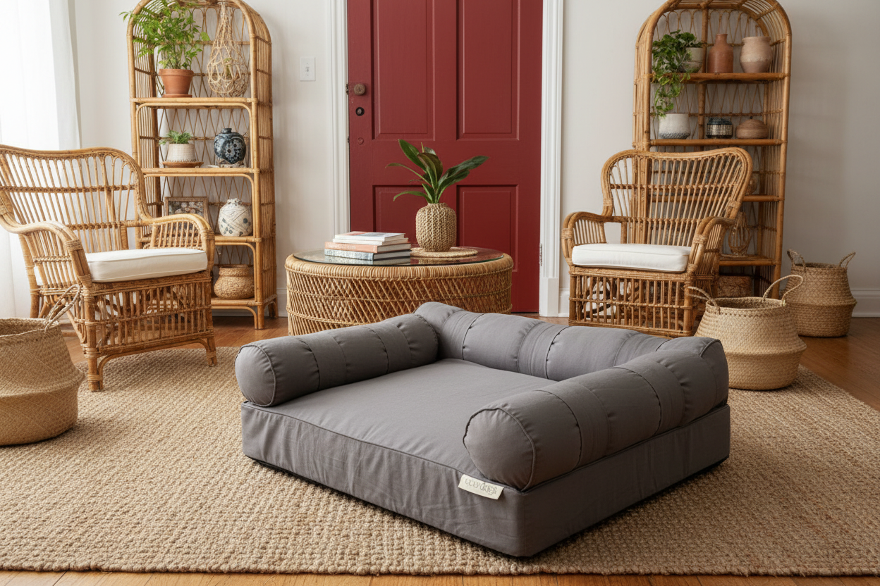 Large Orthopedic Dog Bed with Three Bolster Cushions - Eco Friendly & Non-Toxic