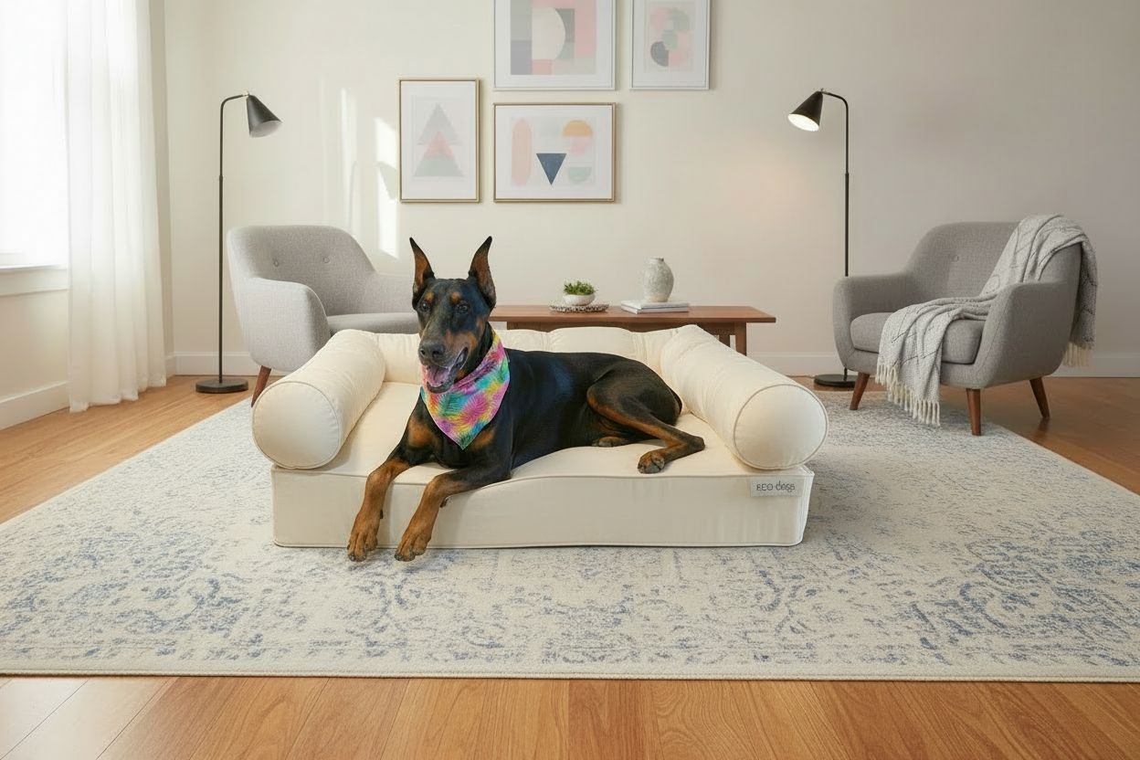 XLarge Orthopedic Dog  Bed with Three Bolster Cushions - Eco Friendly & Non-Toxic