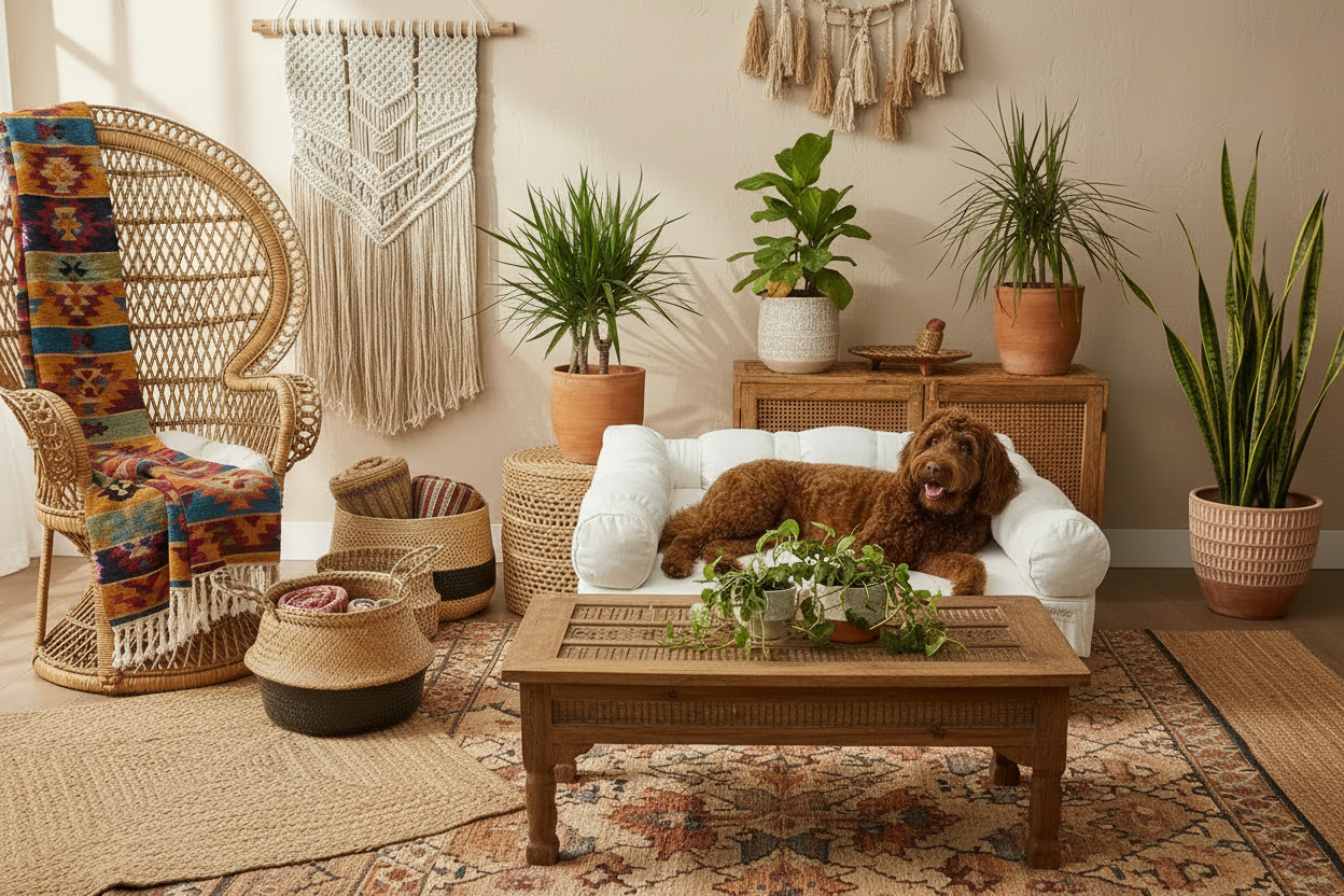 Large Orthopedic Dog Bed with Three Bolster Cushions - Eco Friendly & Non-Toxic