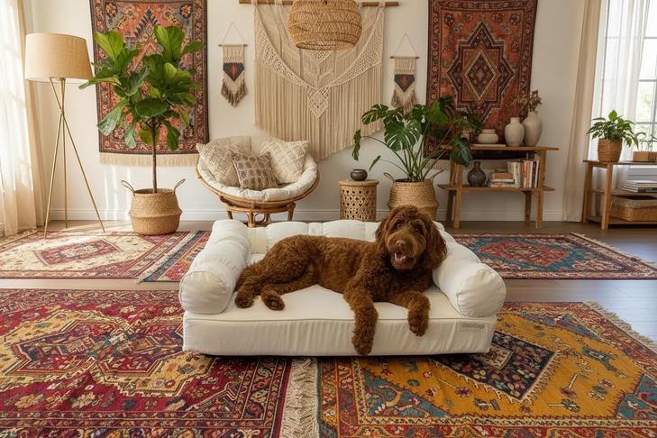 Large Orthopedic Dog Bed with Three Bolster Cushions - Eco Friendly & Non-Toxic