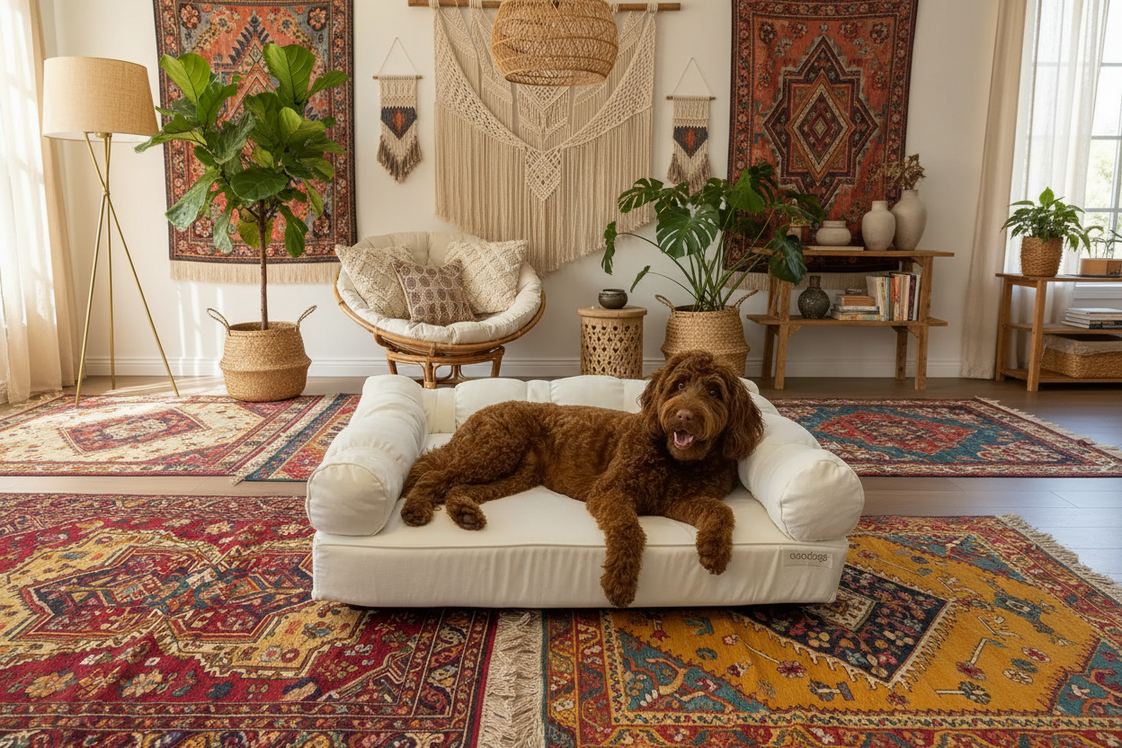 Large Orthopedic Dog Bed with Three Bolster Cushions - Eco Friendly & Non-Toxic