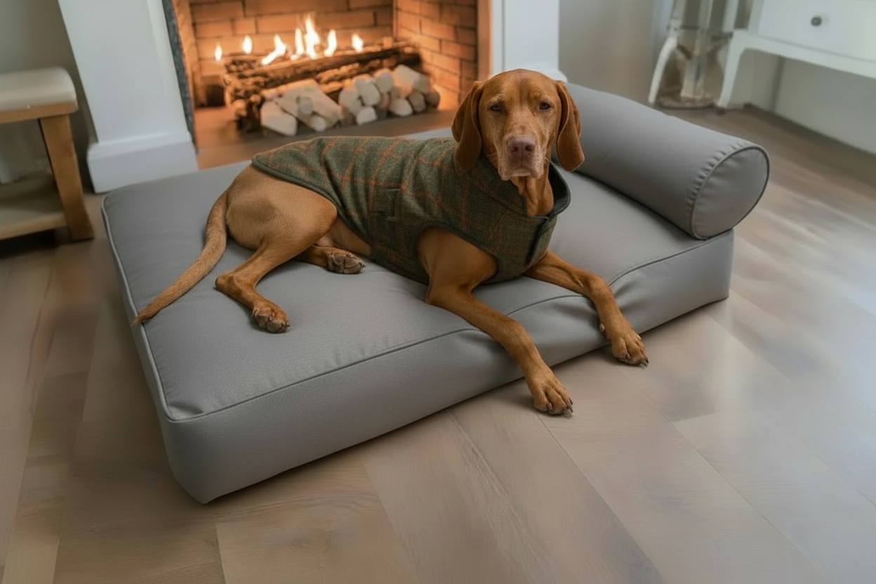 Large Orthopedic Dog Bed with One Bolster Cushion - Eco Friendly & Non-Toxic