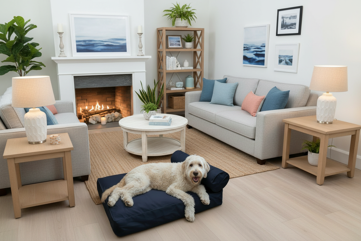 Large Orthopedic Dog Bed with One Bolster Cushion - Eco Friendly & Non-Toxic