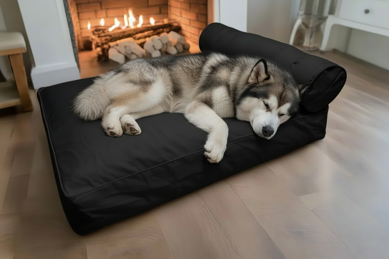Large Orthopedic Dog Bed with One Bolster Cushion - Eco Friendly & Non-Toxic