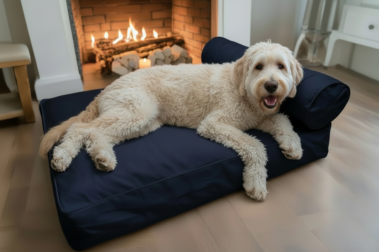 Large Orthopedic Dog Bed with One Bolster Cushion - Eco Friendly & Non-Toxic