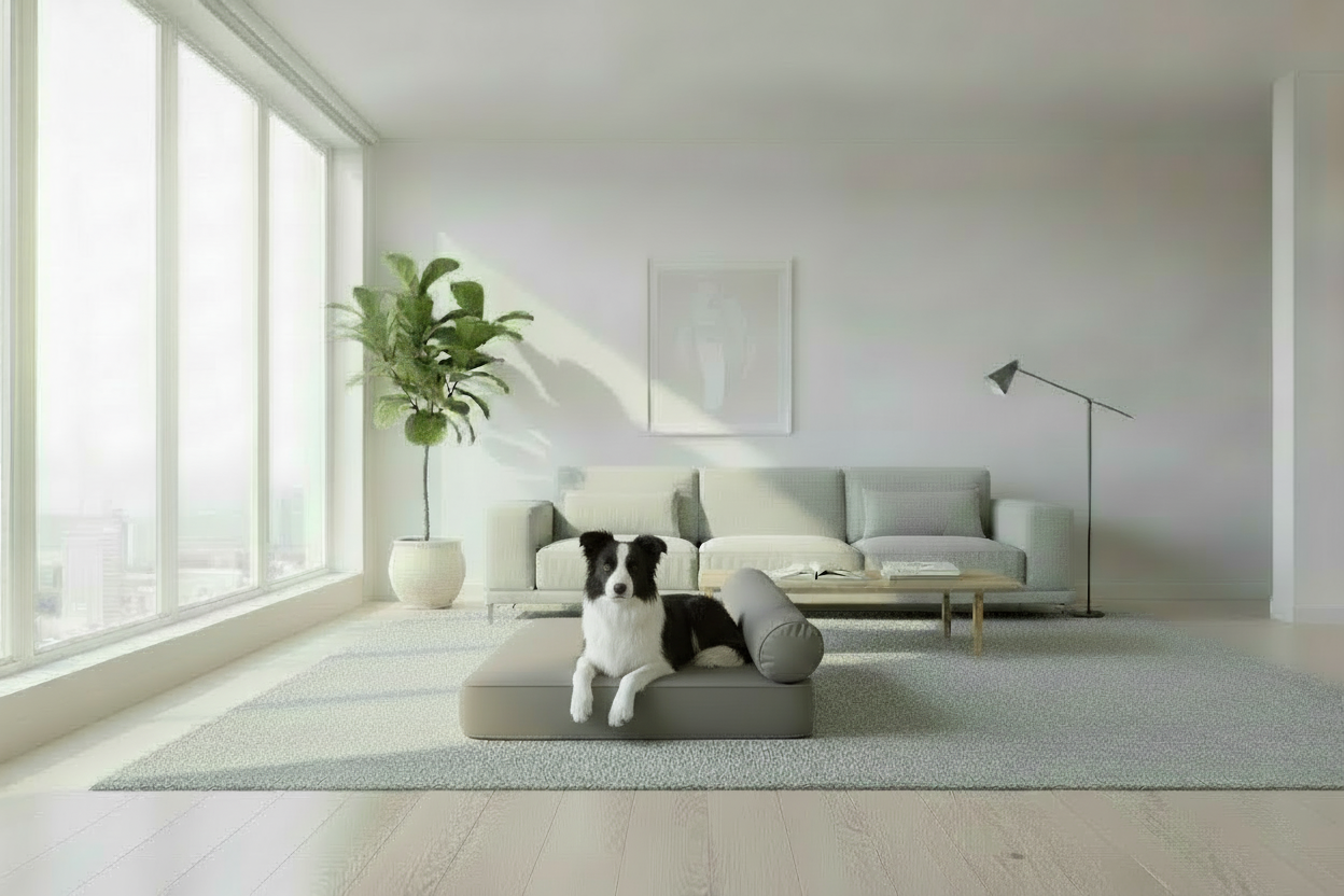 Medium Orthopedic Dog Bed with One Bolster - Eco Friendly & Non-Toxic