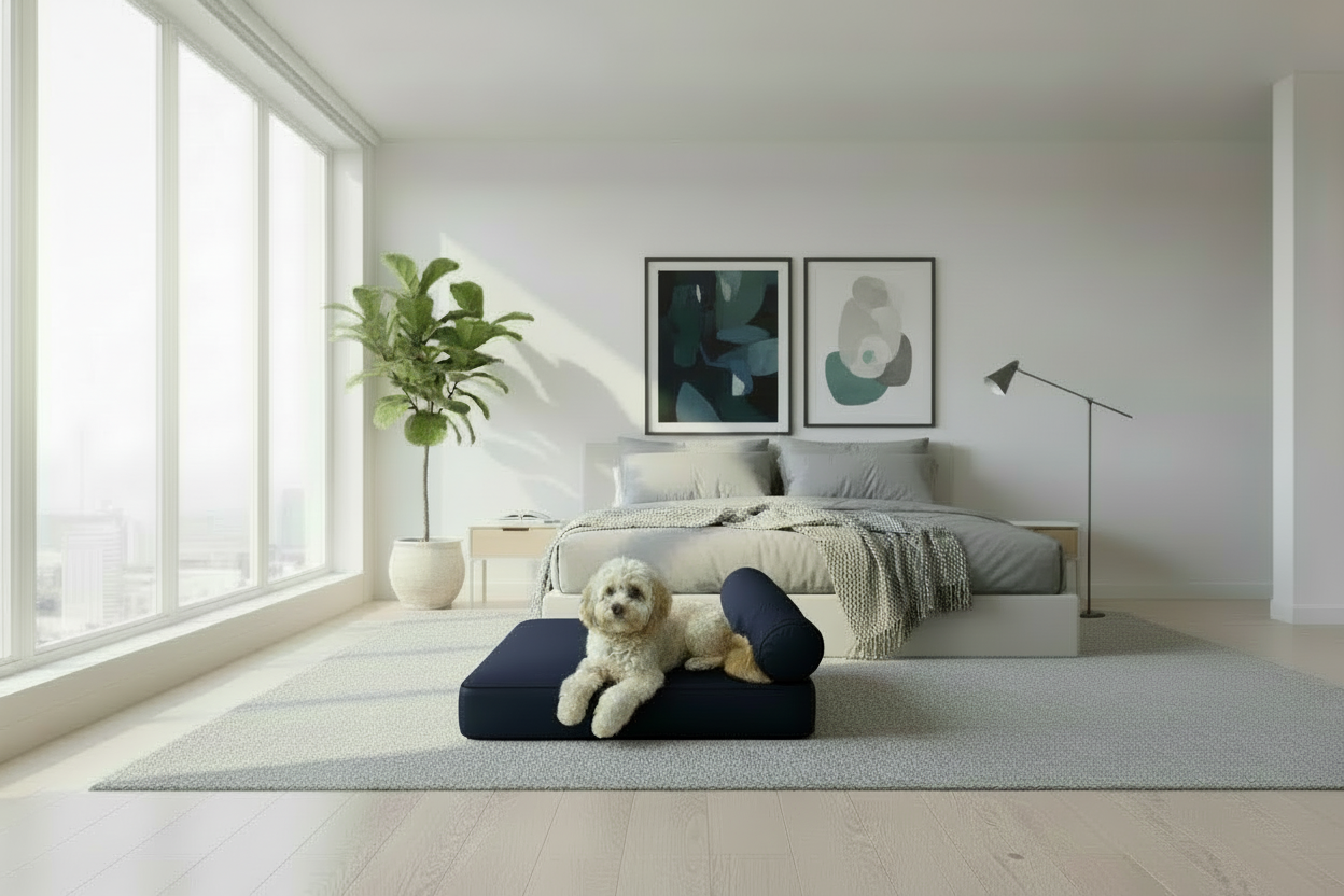 Medium Orthopedic Dog Bed with One Bolster - Eco Friendly & Non-Toxic