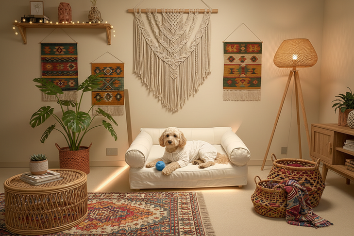 Medium Orthopedic Dog Bed with Three Bolster Cushions - Eco Friendly & Non-Toxic