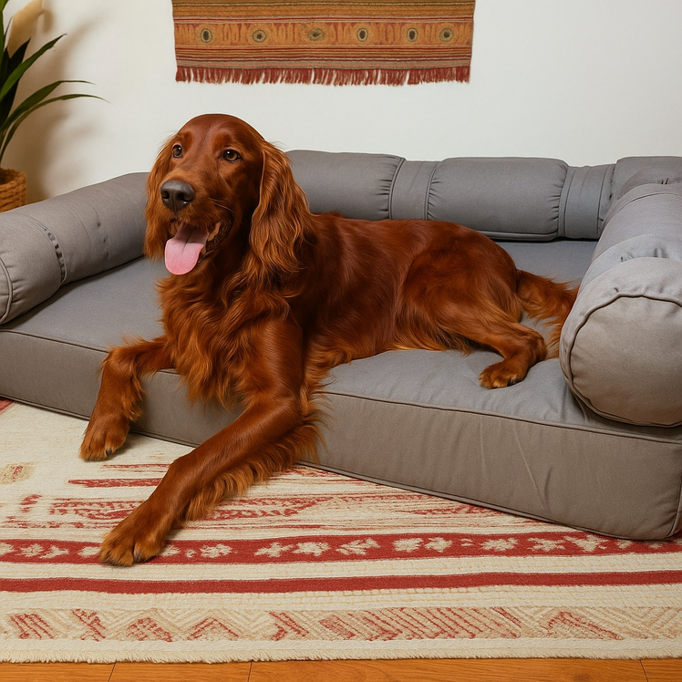 XLarge Eco Orthopedic Dog Couch Bed with Three Bolster Cushions
