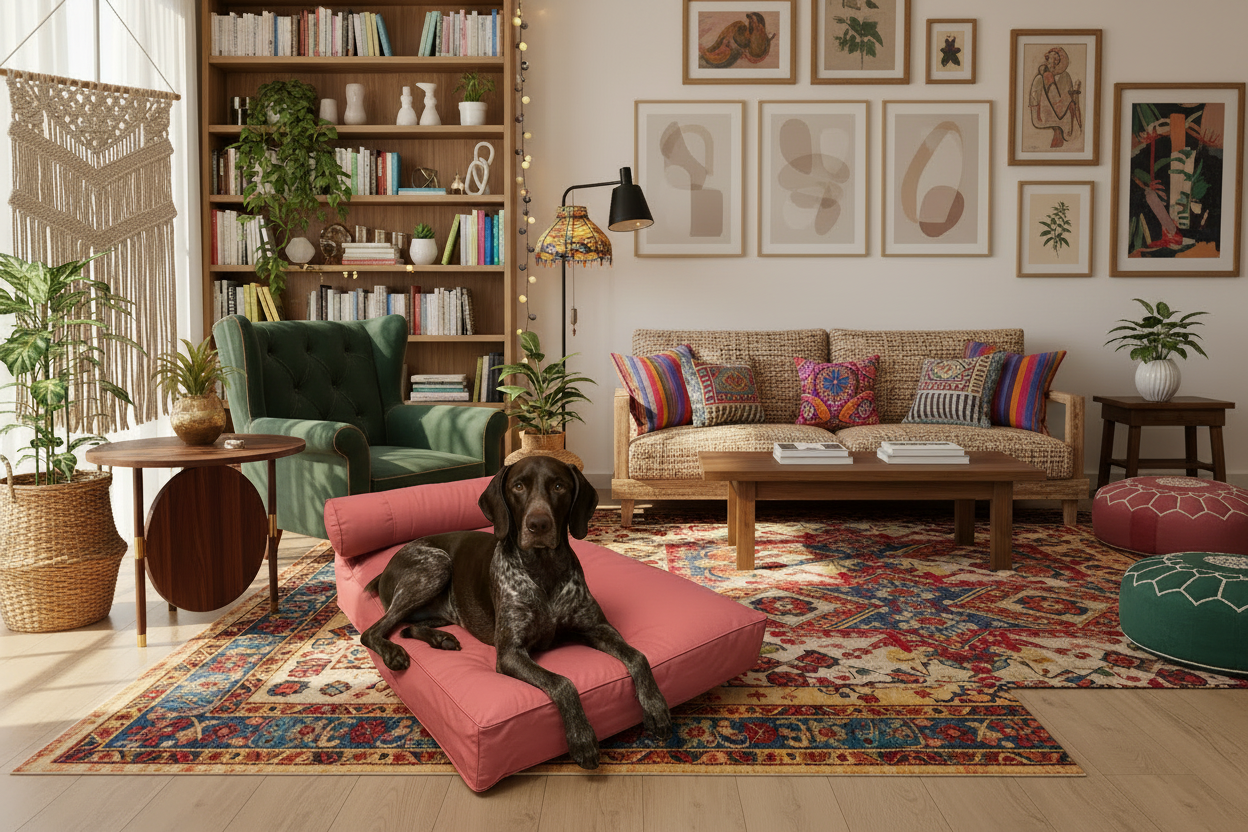 Large Orthopedic Dog Bed with One Bolster Cushion - Eco Friendly & Non-Toxic