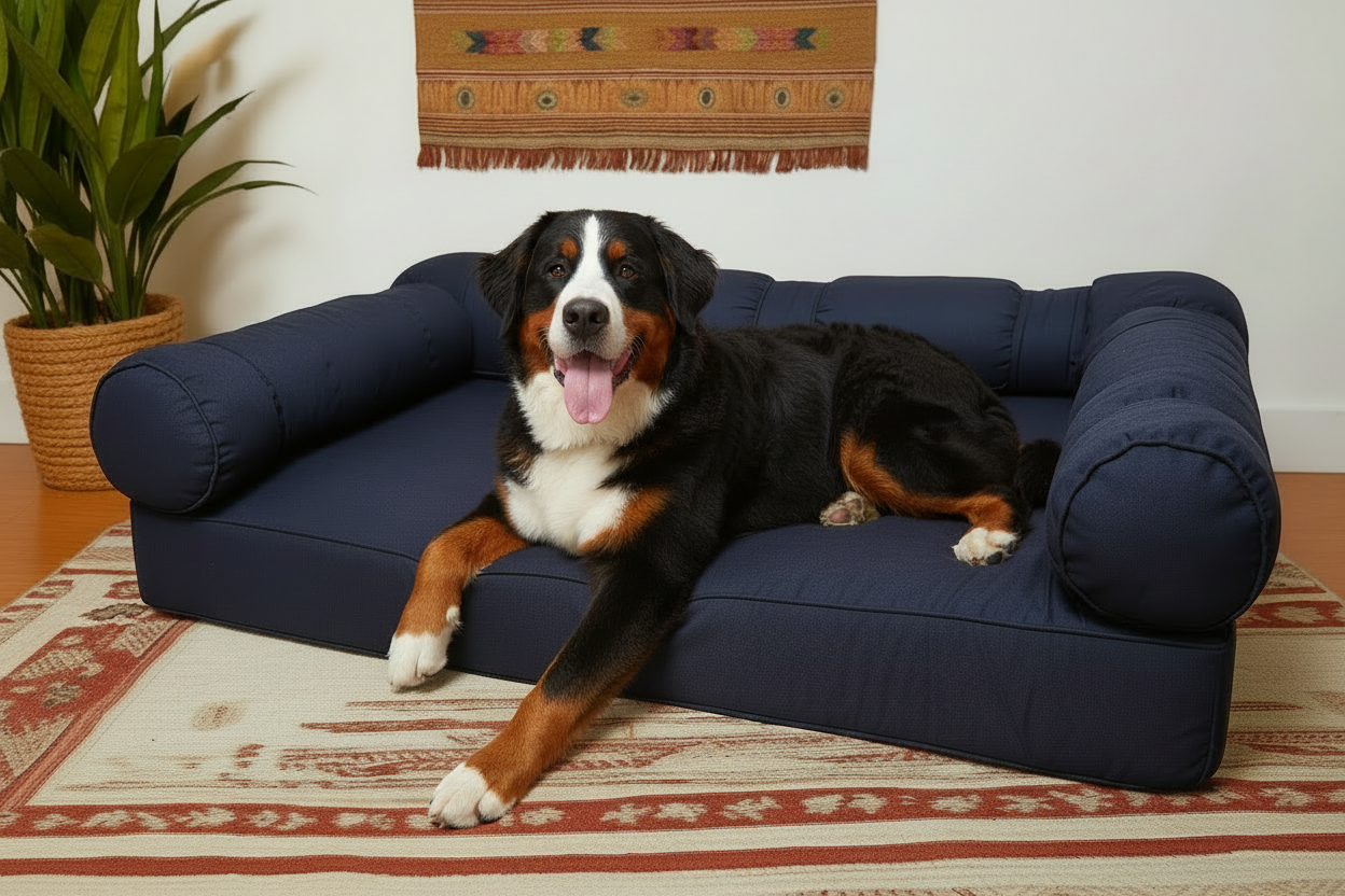 XLarge Orthopedic Dog  Bed with Three Bolster Cushions - Eco Friendly & Non-Toxic