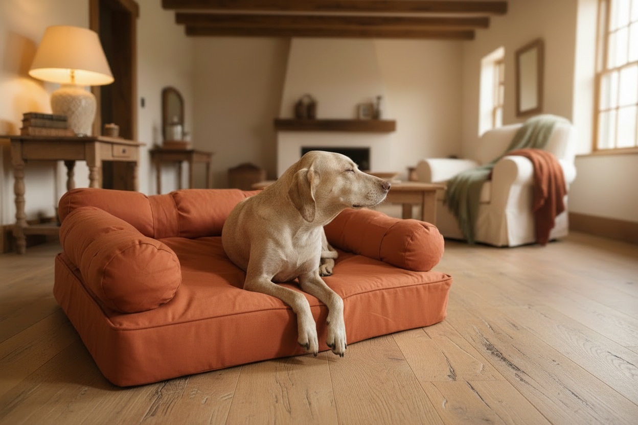 Large Orthopedic Dog Bed with Three Bolster Cushions - Eco Friendly & Non-Toxic