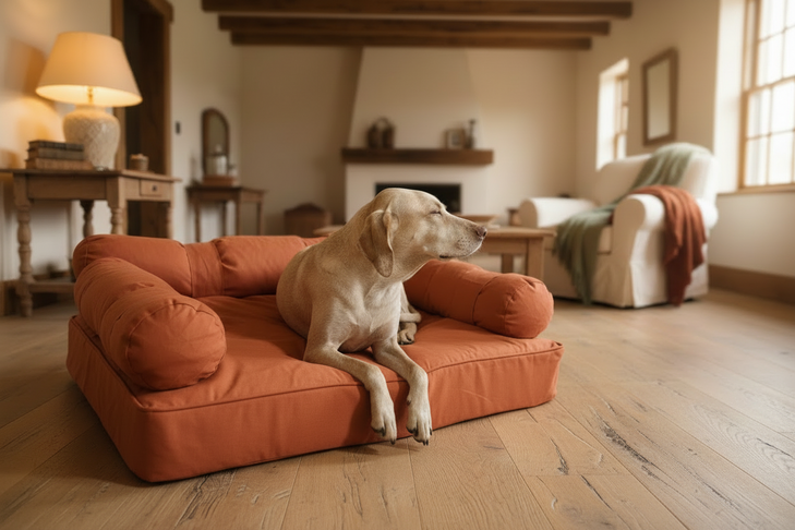 Large Orthopedic Dog Bed with Three Bolster Cushions - Eco Friendly & Non-Toxic