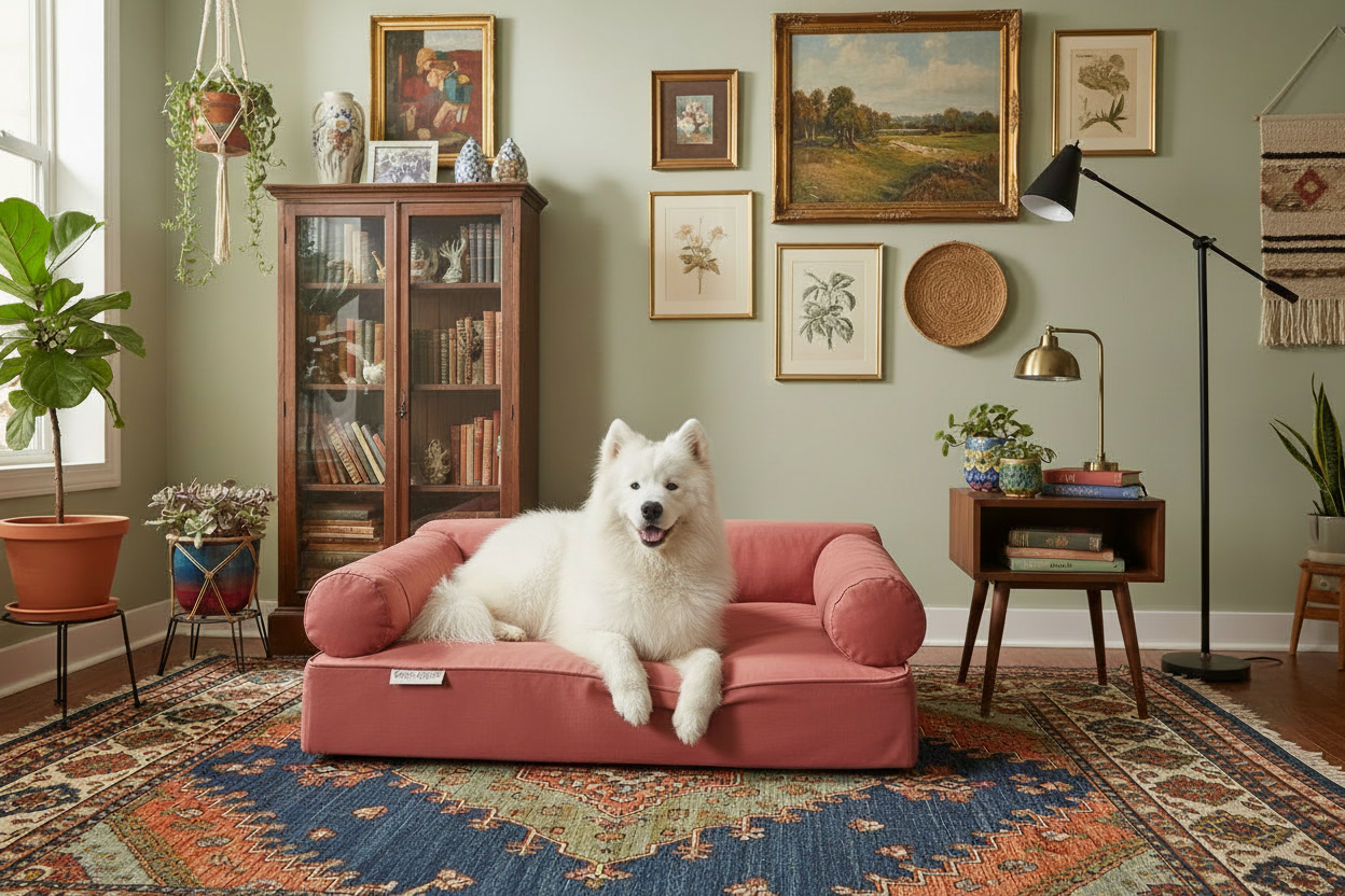 Large Orthopedic Dog Bed with Three Bolster Cushions - Eco Friendly & Non-Toxic