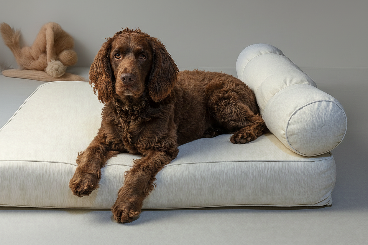 Medium Orthopedic Dog Bed with One Bolster - Eco Friendly & Non-Toxic