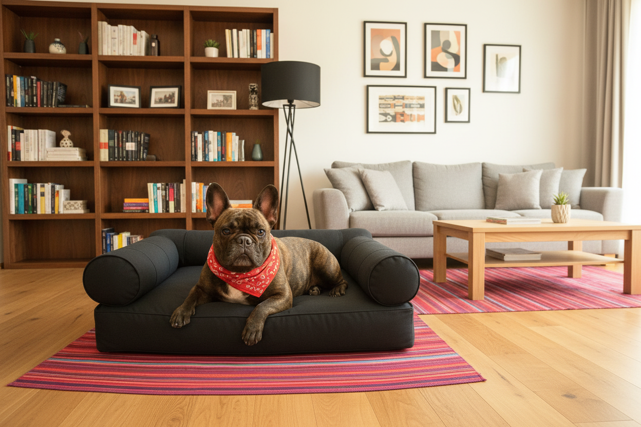 Medium Orthopedic Dog Bed with Three Bolster Cushions - Eco Friendly & Non-Toxic