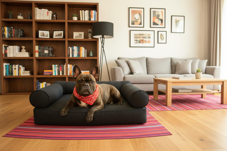 Medium Orthopedic Dog Bed with Three Bolster Cushions - Eco Friendly & Non-Toxic