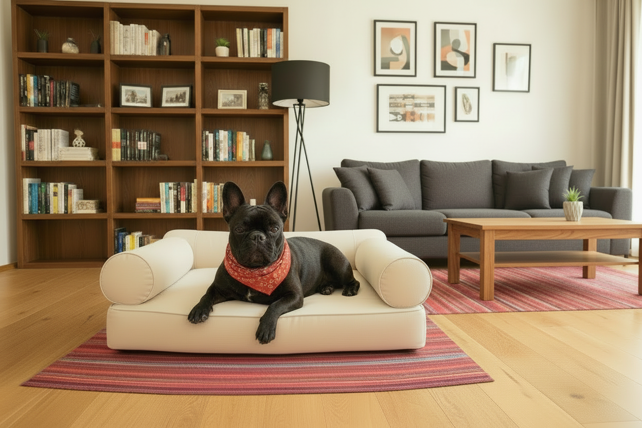 Medium Orthopedic Dog Bed with Three Bolster Cushions - Eco Friendly & Non-Toxic