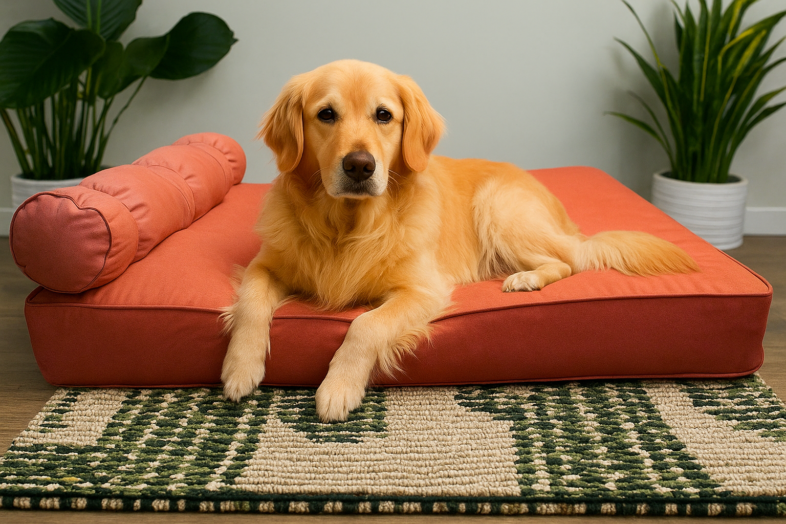 XLarge Eco Orthopedic Dog Couch Bed with One Bolster Cushion
