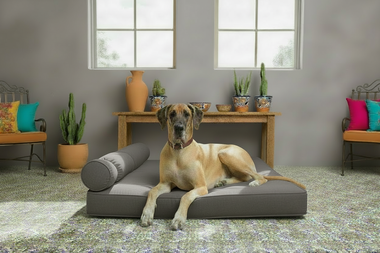 XLarge Orthopedic Dog Bed with One Bolster Cushion - Eco Friendly & Non-Toxic