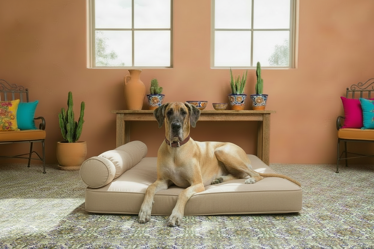 XLarge Orthopedic Dog Bed with One Bolster Cushion - Eco Friendly & Non-Toxic