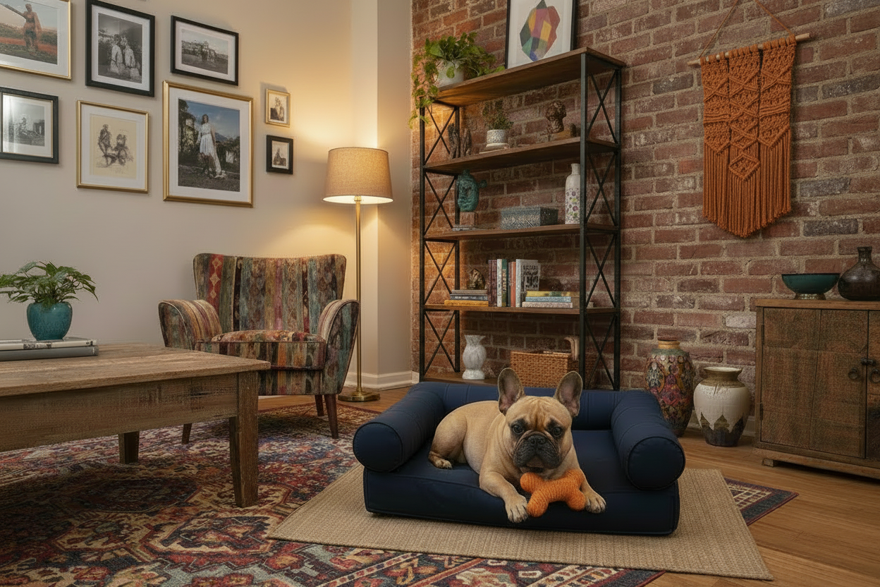 Medium Orthopedic Dog Bed with Three Bolster Cushions - Eco Friendly & Non-Toxic