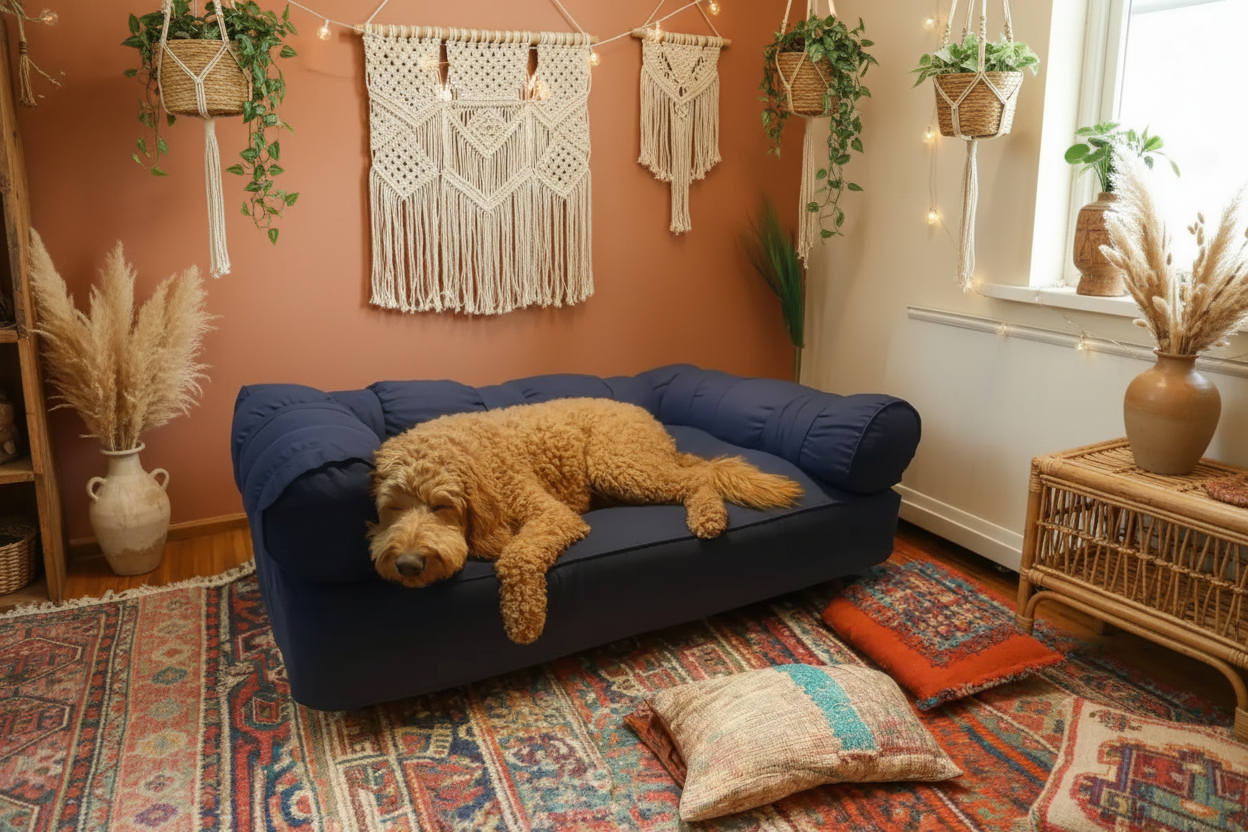 Large Orthopedic Dog Bed with Three Bolster Cushions - Eco Friendly & Non-Toxic