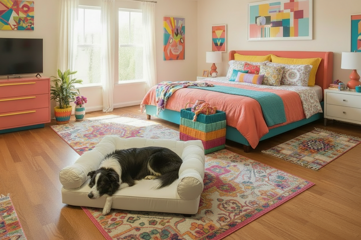 Large Orthopedic Dog Bed with Three Bolster Cushions - Eco Friendly & Non-Toxic