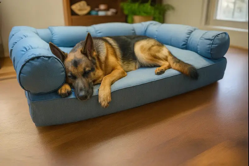 XLarge Orthopedic Dog Bed with Three Bolster Cushions in Sky Blue