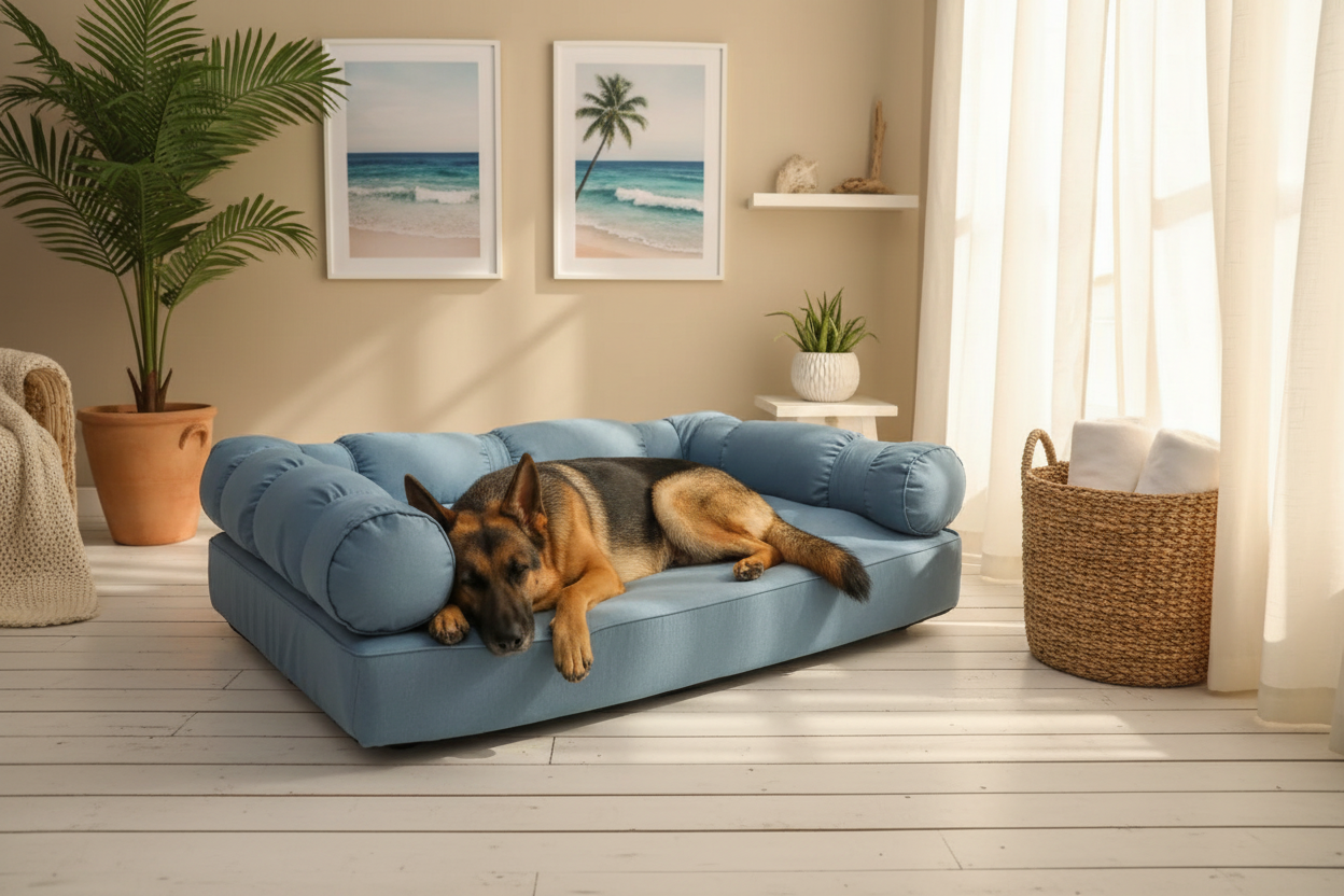 XLarge Orthopedic Dog  Bed with Three Bolster Cushions - Eco Friendly & Non-Toxic