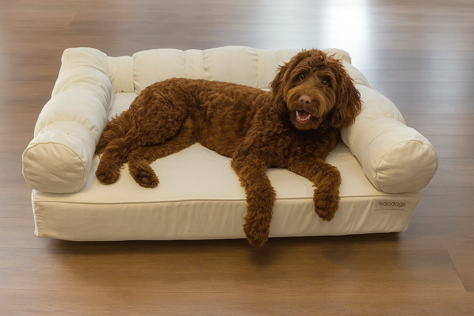 Large Eco Orthopedic Dog Couch Bed with Three Bolster Cushions