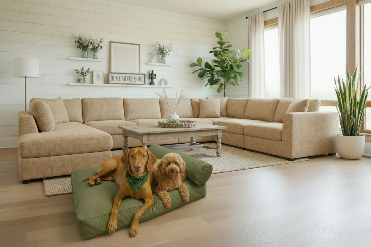 Large Orthopedic Dog Bed with One Bolster Cushion - Eco Friendly & Non-Toxic