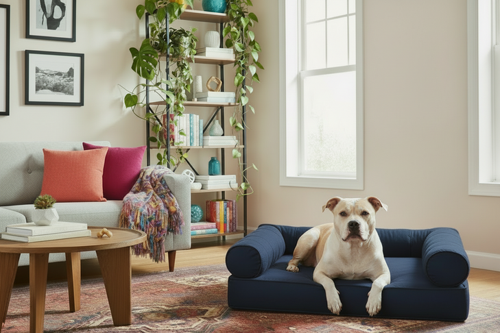 Medium Orthopedic Dog Bed with Three Bolster Cushions - Eco Friendly & Non-Toxic