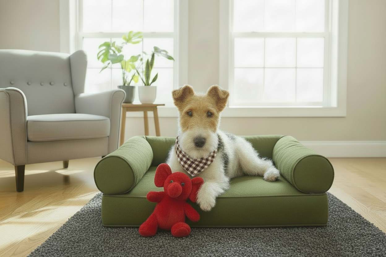 Medium Orthopedic Dog Bed with Three Bolster Cushions - Eco Friendly & Non-Toxic