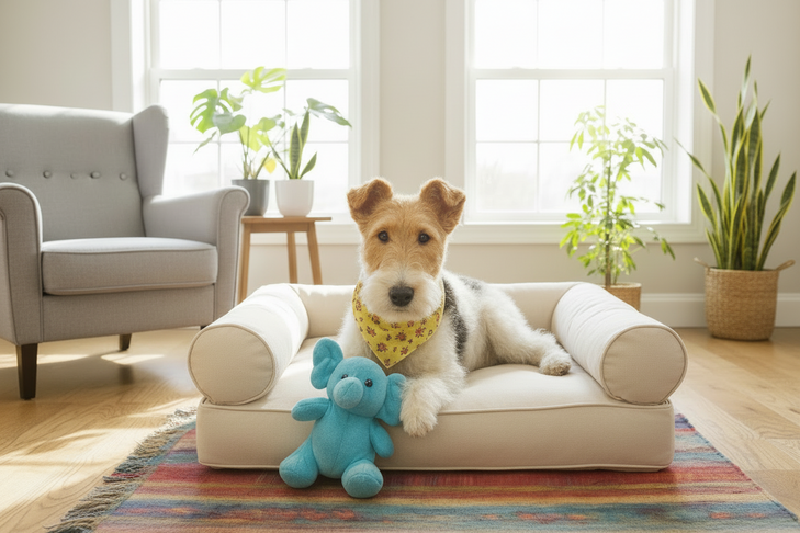 Medium Orthopedic Dog Bed with Three Bolster Cushions - Eco Friendly & Non-Toxic