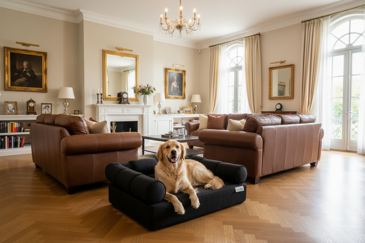 Large Orthopedic Dog Bed with Three Bolster Cushions - Eco Friendly & Non-Toxic