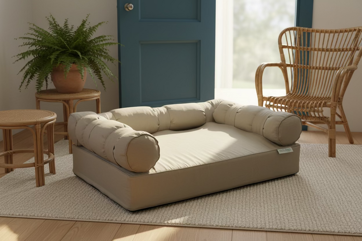 Large Orthopedic Dog Bed with Three Bolster Cushions - Eco Friendly & Non-Toxic